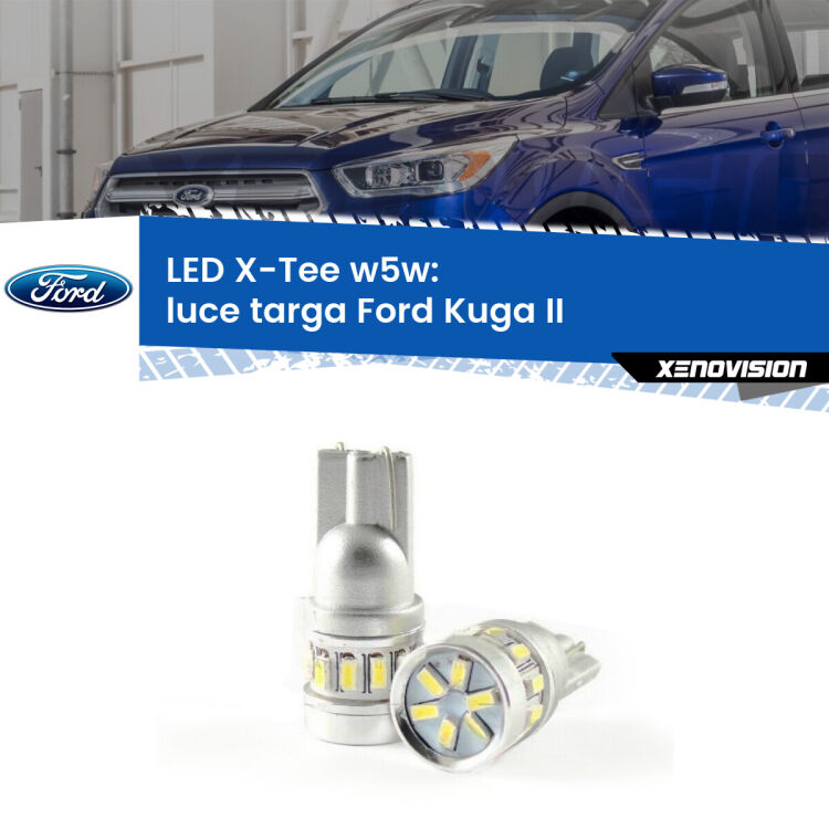 <strong>LED luce targa per Ford Kuga II</strong>  2012 - 2019. Lampade <strong>W5W</strong> modello X-Tee Xenovision top di gamma.