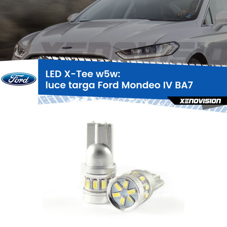 <strong>LED luce targa per Ford Mondeo IV</strong> BA7 2007 - 2015. Lampade <strong>W5W</strong> modello X-Tee Xenovision top di gamma.