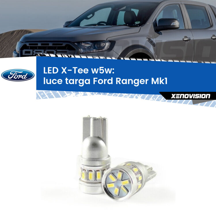 <strong>LED luce targa per Ford Ranger</strong> Mk1 2005 - 2006. Lampade <strong>W5W</strong> modello X-Tee Xenovision top di gamma.