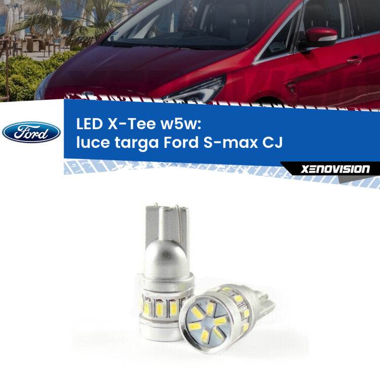 <strong>LED luce targa per Ford S-max</strong> CJ 2015 - 2018. Lampade <strong>W5W</strong> modello X-Tee Xenovision top di gamma.