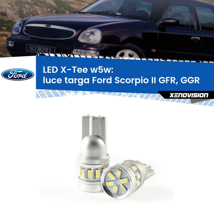 <strong>LED luce targa per Ford Scorpio II</strong> GFR, GGR 1994 - 1998. Lampade <strong>W5W</strong> modello X-Tee Xenovision top di gamma.