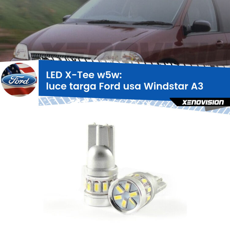 <strong>LED luce targa per Ford usa Windstar</strong> A3 1995 - 2000. Lampade <strong>W5W</strong> modello X-Tee Xenovision top di gamma.