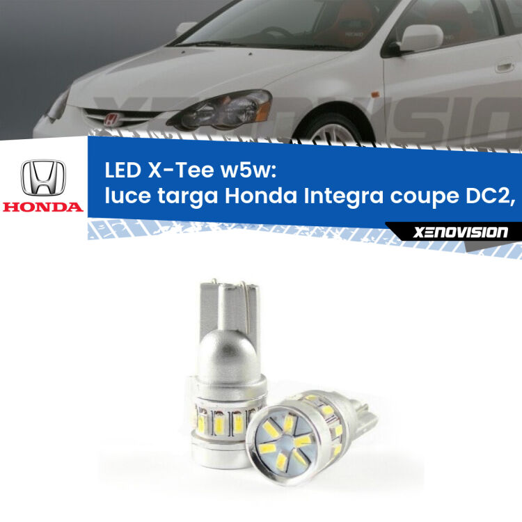 <strong>LED luce targa per Honda Integra coupe</strong> DC2, DC4 1997 - 2001. Lampade <strong>W5W</strong> modello X-Tee Xenovision top di gamma.