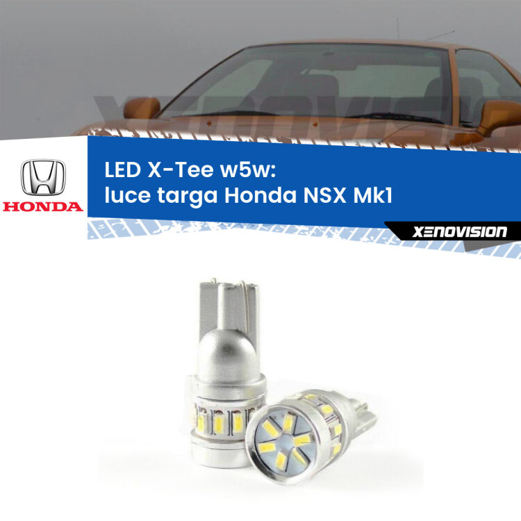 <strong>LED luce targa per Honda NSX</strong> Mk1 1990 - 2005. Lampade <strong>W5W</strong> modello X-Tee Xenovision top di gamma.