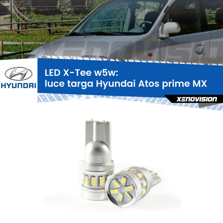 <strong>LED luce targa per Hyundai Atos prime</strong> MX 1997 - 2008. Lampade <strong>W5W</strong> modello X-Tee Xenovision top di gamma.