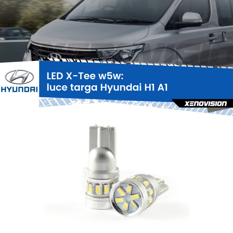 <strong>LED luce targa per Hyundai H1</strong> A1 1997 - 2008. Lampade <strong>W5W</strong> modello X-Tee Xenovision top di gamma.