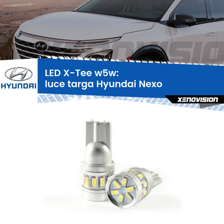 <strong>LED luce targa per Hyundai Nexo</strong>  2018 in poi. Lampade <strong>W5W</strong> modello X-Tee Xenovision top di gamma.