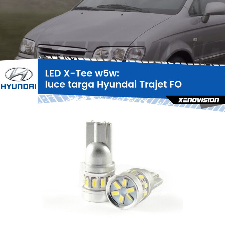 <strong>LED luce targa per Hyundai Trajet</strong> FO 2000 - 2008. Lampade <strong>W5W</strong> modello X-Tee Xenovision top di gamma.