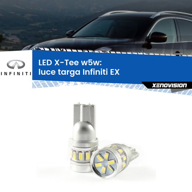 <strong>LED luce targa per Infiniti EX</strong>  2008 in poi. Lampade <strong>W5W</strong> modello X-Tee Xenovision top di gamma.