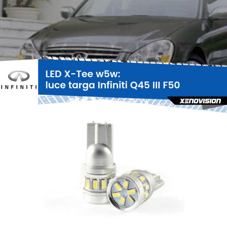 <strong>LED luce targa per Infiniti Q45 III</strong> F50 2001 - 2006. Lampade <strong>W5W</strong> modello X-Tee Xenovision top di gamma.