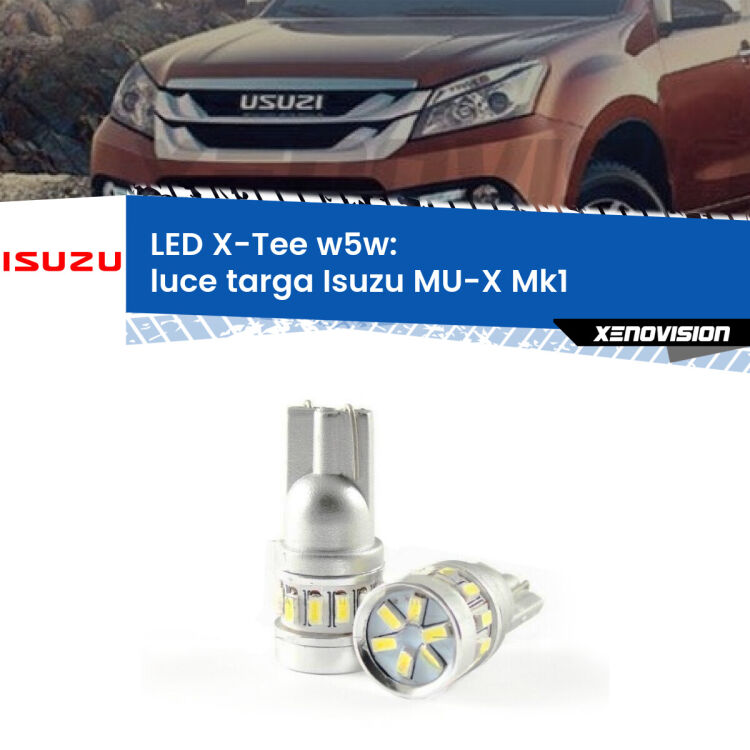 <strong>LED luce targa per Isuzu MU-X</strong> Mk1 2013 - 2019. Lampade <strong>W5W</strong> modello X-Tee Xenovision top di gamma.