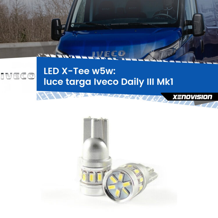 <strong>LED luce targa per Iveco Daily III</strong> Mk1 2014 - 2016. Lampade <strong>W5W</strong> modello X-Tee Xenovision top di gamma.