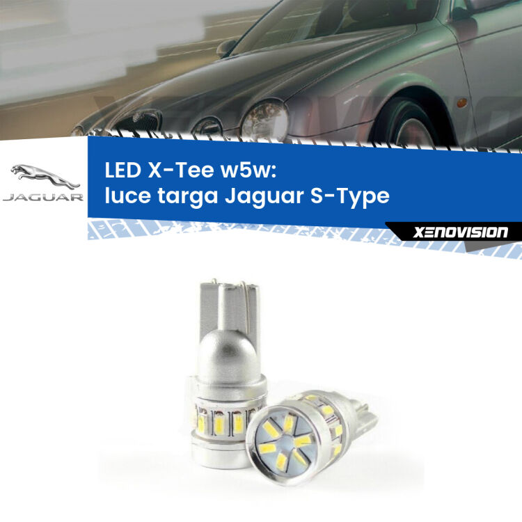 <strong>LED luce targa per Jaguar S-Type</strong>  1999 - 2007. Lampade <strong>W5W</strong> modello X-Tee Xenovision top di gamma.