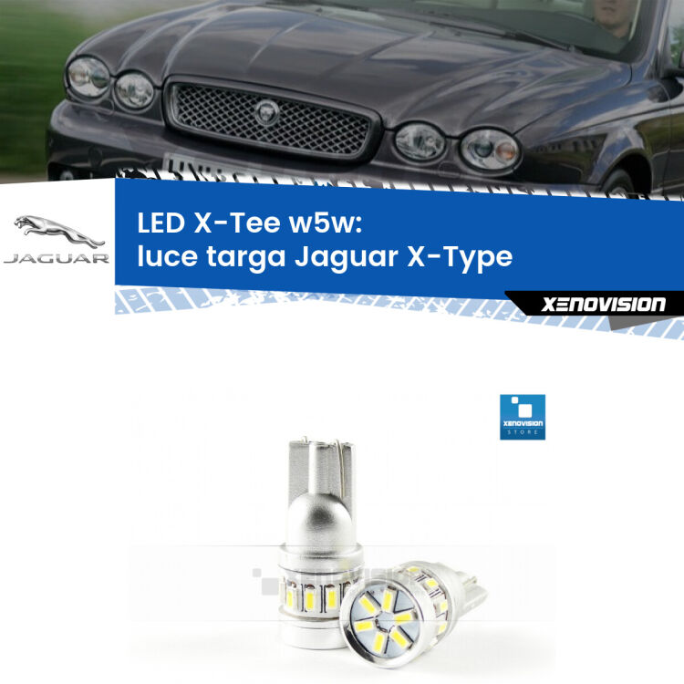 <strong>LED luce targa per Jaguar X-Type</strong>  2001 - 2009. Lampade <strong>W5W</strong> modello X-Tee Xenovision top di gamma.