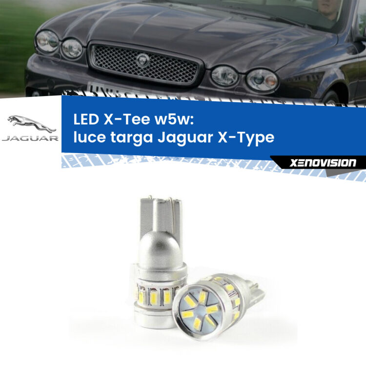 <strong>LED luce targa per Jaguar X-Type</strong>  2001 - 2009. Lampade <strong>W5W</strong> modello X-Tee Xenovision top di gamma.