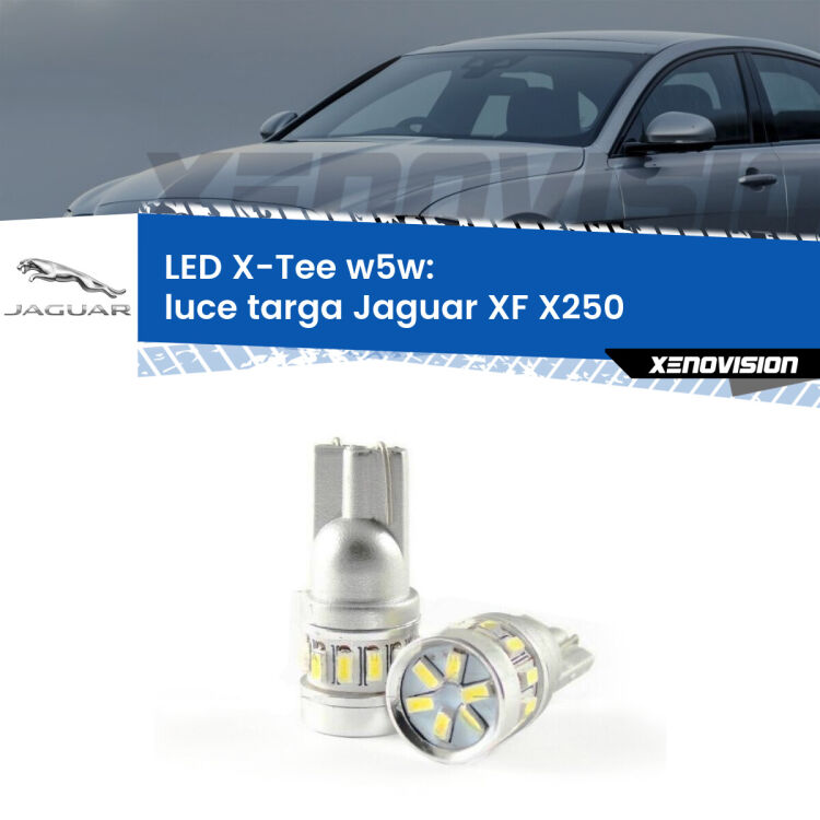 <strong>LED luce targa per Jaguar XF</strong> X250 2007 - 2015. Lampade <strong>W5W</strong> modello X-Tee Xenovision top di gamma.