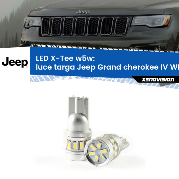 <strong>LED luce targa per Jeep Grand cherokee IV</strong> WK2 2011 - 2020. Lampade <strong>W5W</strong> modello X-Tee Xenovision top di gamma.