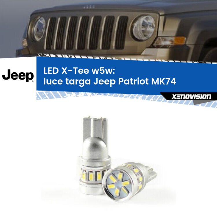 <strong>LED luce targa per Jeep Patriot</strong> MK74 2007 - 2017. Lampade <strong>W5W</strong> modello X-Tee Xenovision top di gamma.