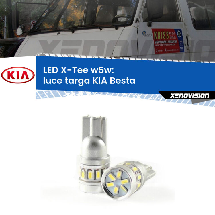 <strong>LED luce targa per KIA Besta</strong>  1996 - 2003. Lampade <strong>W5W</strong> modello X-Tee Xenovision top di gamma.