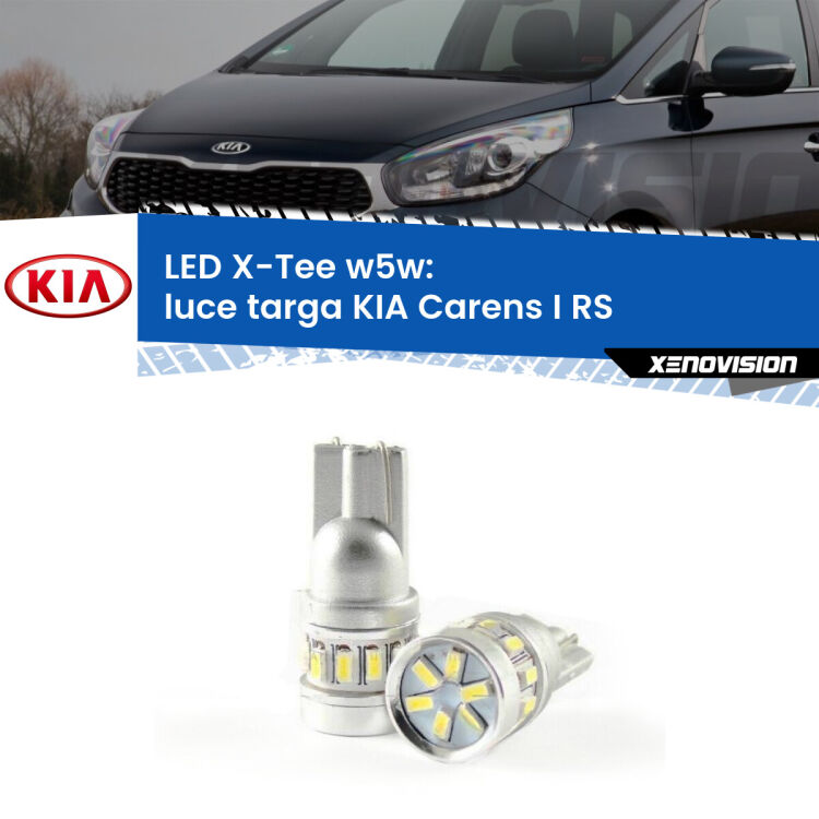 <strong>LED luce targa per KIA Carens I</strong> RS 1999 - 2005. Lampade <strong>W5W</strong> modello X-Tee Xenovision top di gamma.