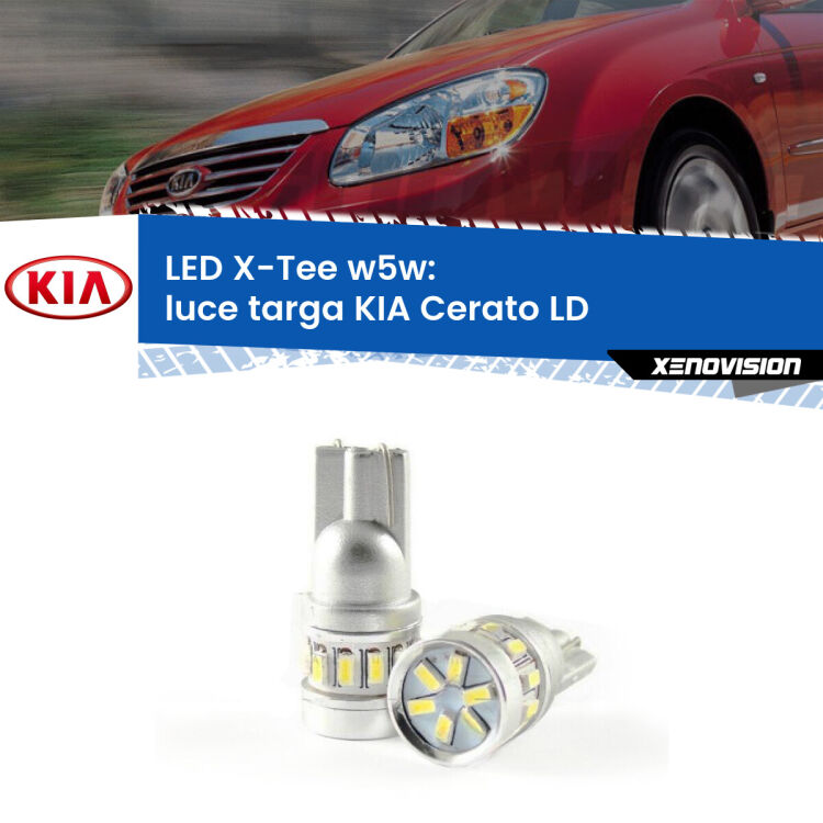 <strong>LED luce targa per KIA Cerato</strong> LD 2003 - 2007. Lampade <strong>W5W</strong> modello X-Tee Xenovision top di gamma.