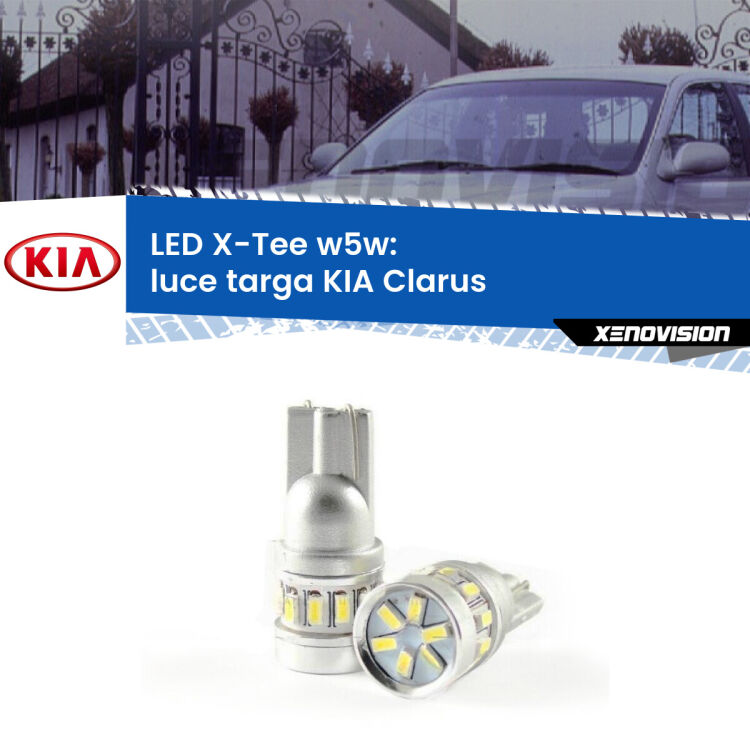 <strong>LED luce targa per KIA Clarus</strong>  1996 - 2001. Lampade <strong>W5W</strong> modello X-Tee Xenovision top di gamma.