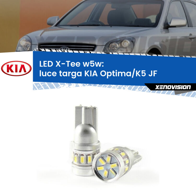 <strong>LED luce targa per KIA Optima/K5</strong> JF 2015 - 2018. Lampade <strong>W5W</strong> modello X-Tee Xenovision top di gamma.