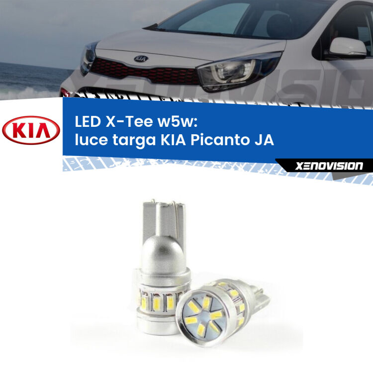 <strong>LED luce targa per KIA Picanto</strong> JA 2017 in poi. Lampade <strong>W5W</strong> modello X-Tee Xenovision top di gamma.