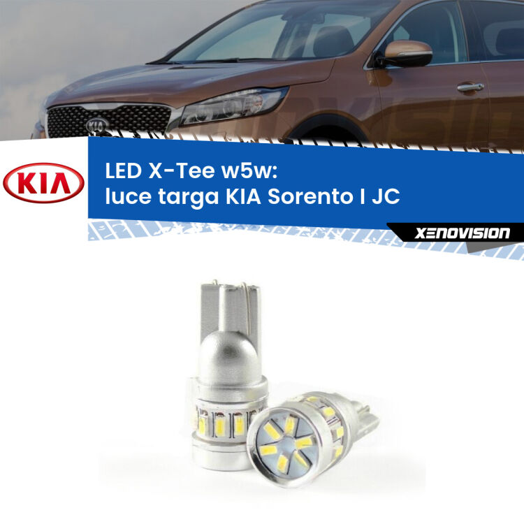 <strong>LED luce targa per KIA Sorento I</strong> JC 2002 - 2008. Lampade <strong>W5W</strong> modello X-Tee Xenovision top di gamma.