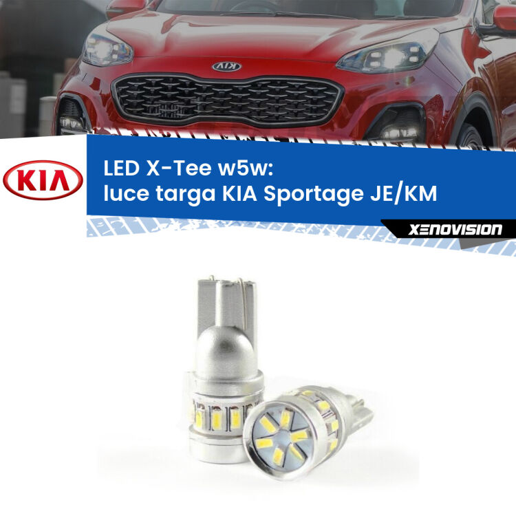 <strong>LED luce targa per KIA Sportage</strong> JE/KM 2004 - 2009. Lampade <strong>W5W</strong> modello X-Tee Xenovision top di gamma.