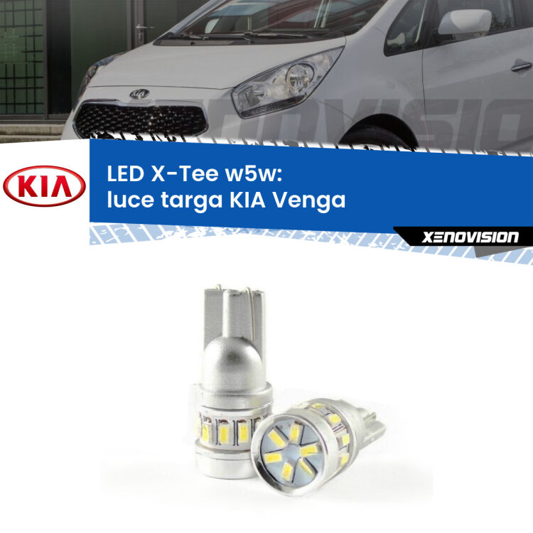 <strong>LED luce targa per KIA Venga</strong>  2010 - 2019. Lampade <strong>W5W</strong> modello X-Tee Xenovision top di gamma.