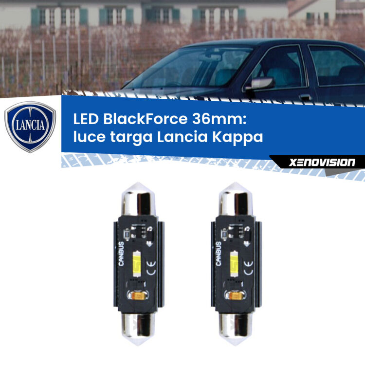 <strong>Luce Targa LED per Lancia Kappa</strong>  1994 - 2001. Coppia lampade <strong>C5W</strong> 36mm modello BlackForce canbus.