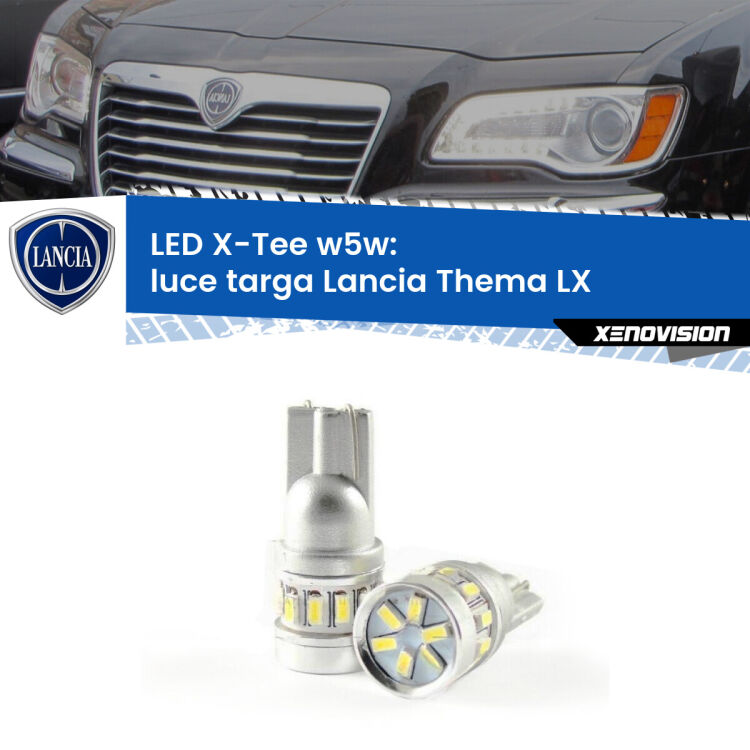 <strong>LED luce targa per Lancia Thema</strong> LX 2011 - 2014. Lampade <strong>W5W</strong> modello X-Tee Xenovision top di gamma.