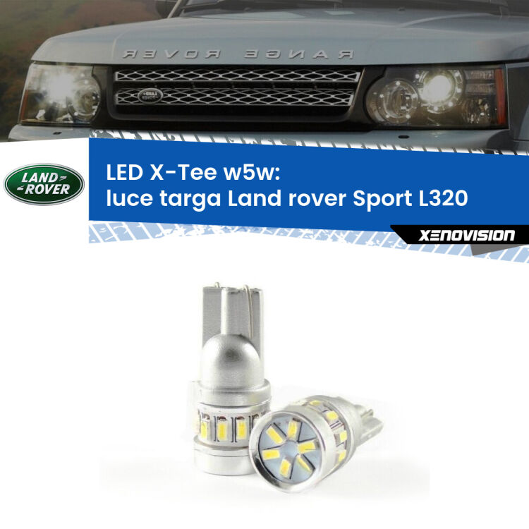 <strong>LED luce targa per Land rover Sport</strong> L320 2005 - 2013. Lampade <strong>W5W</strong> modello X-Tee Xenovision top di gamma.