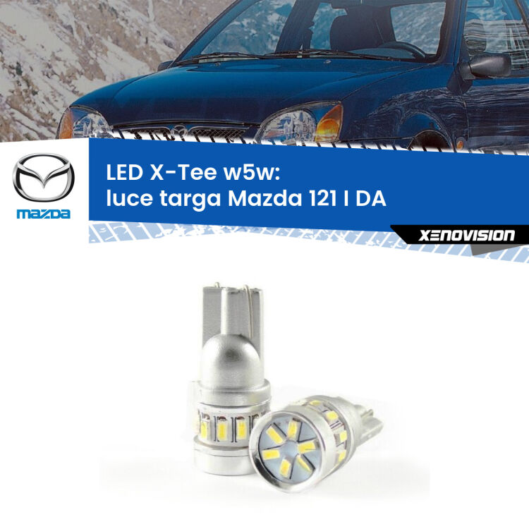 <strong>LED luce targa per Mazda 121 I</strong> DA 1987 - 1990. Lampade <strong>W5W</strong> modello X-Tee Xenovision top di gamma.