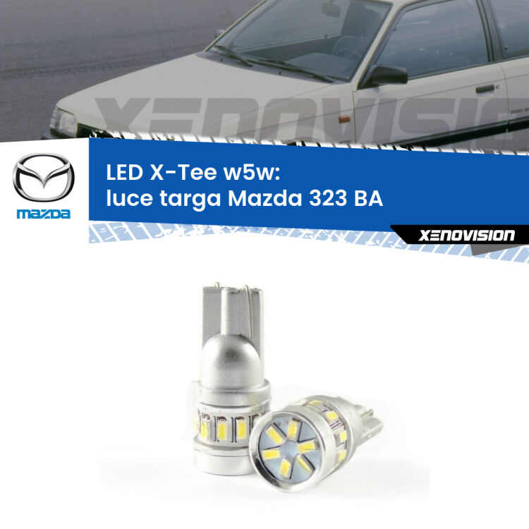 <strong>LED luce targa per Mazda 323</strong> BA 1994 - 1998. Lampade <strong>W5W</strong> modello X-Tee Xenovision top di gamma.