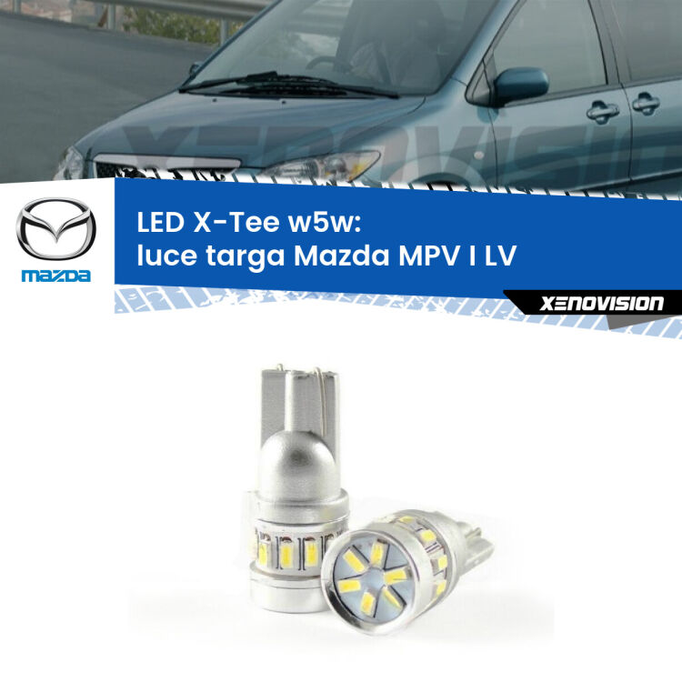 <strong>LED luce targa per Mazda MPV I</strong> LV 1988 - 1999. Lampade <strong>W5W</strong> modello X-Tee Xenovision top di gamma.