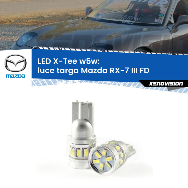 <strong>LED luce targa per Mazda RX-7 III</strong> FD 1992 - 2002. Lampade <strong>W5W</strong> modello X-Tee Xenovision top di gamma.