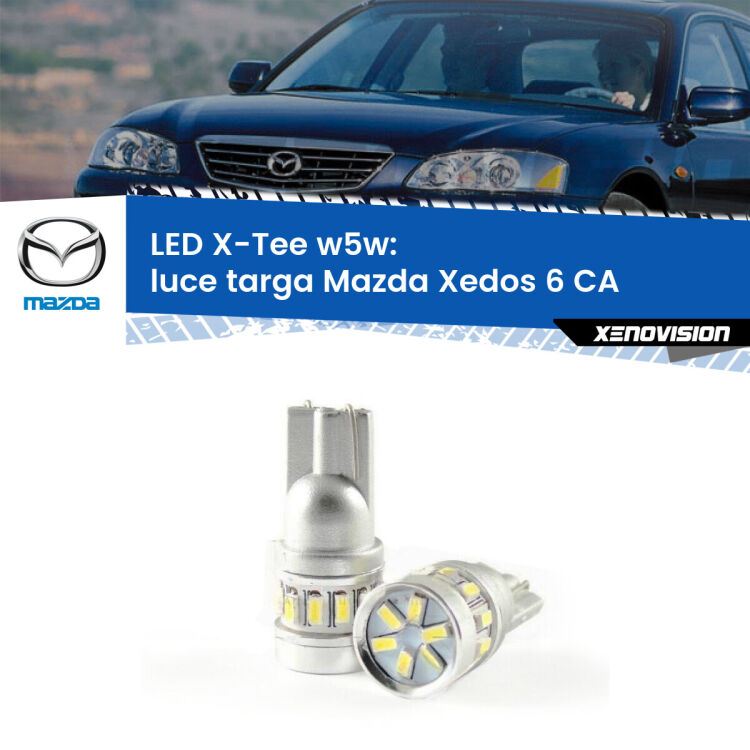 <strong>LED luce targa per Mazda Xedos 6</strong> CA 1992 - 1999. Lampade <strong>W5W</strong> modello X-Tee Xenovision top di gamma.