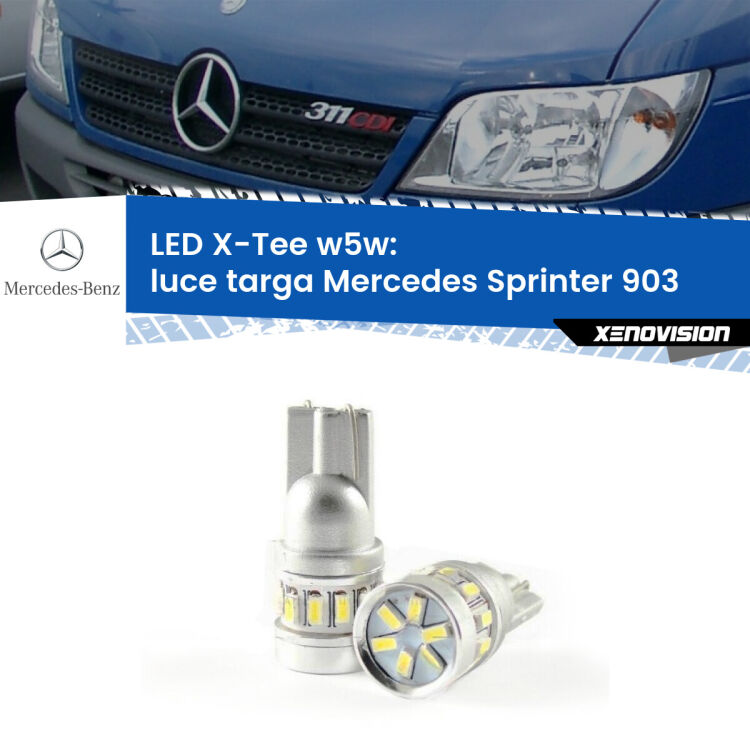 <strong>LED luce targa per Mercedes Sprinter</strong> 903 1995 - 2006. Lampade <strong>W5W</strong> modello X-Tee Xenovision top di gamma.