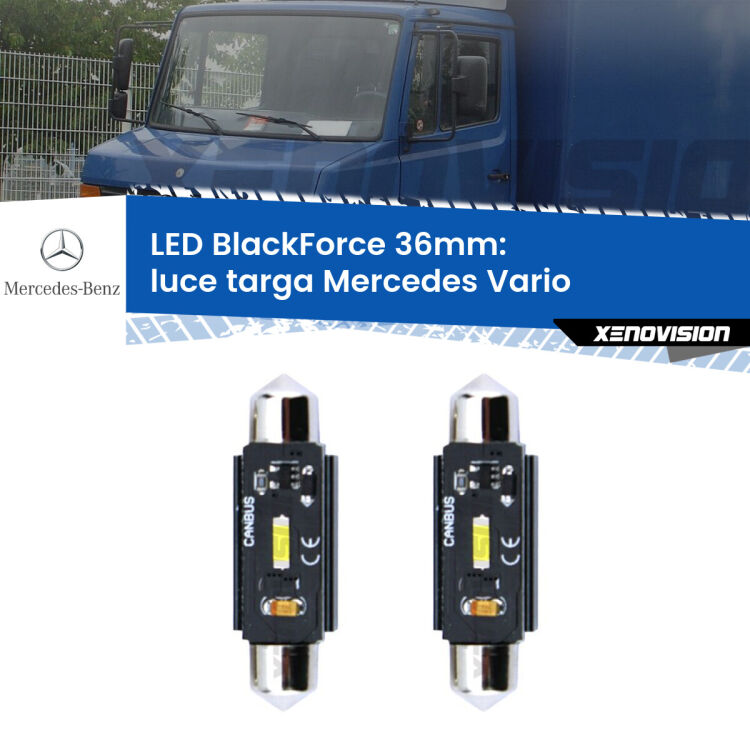 <strong>Luce Targa LED per Mercedes Vario</strong>  prima serie. Coppia lampade <strong>C5W</strong> 36mm modello BlackForce canbus.