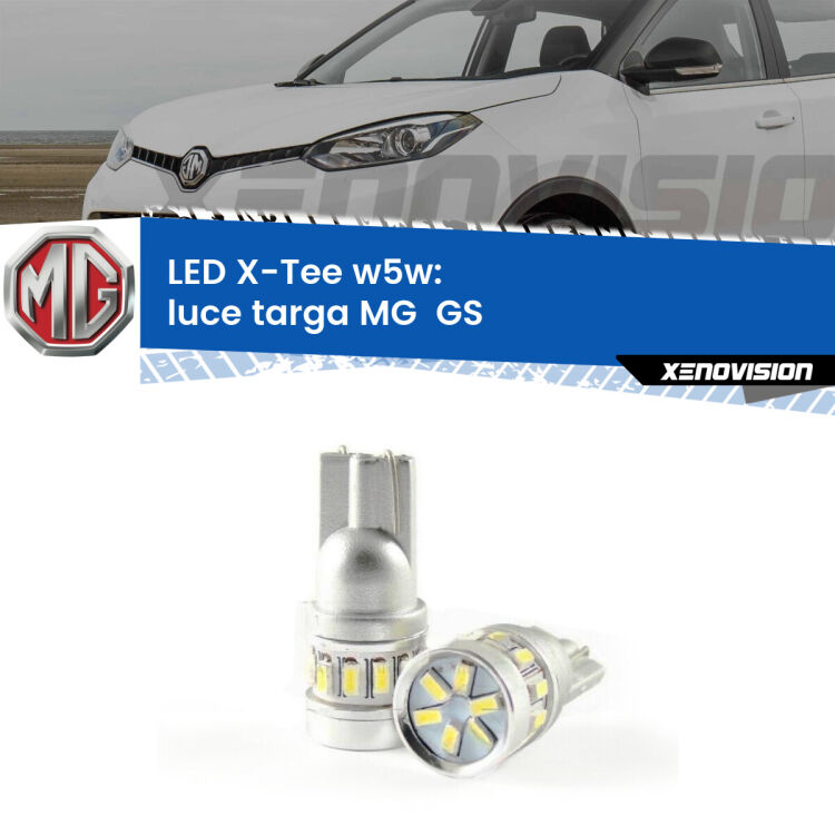 <strong>LED luce targa per MG  GS</strong>  2016 - 2019. Lampade <strong>W5W</strong> modello X-Tee Xenovision top di gamma.