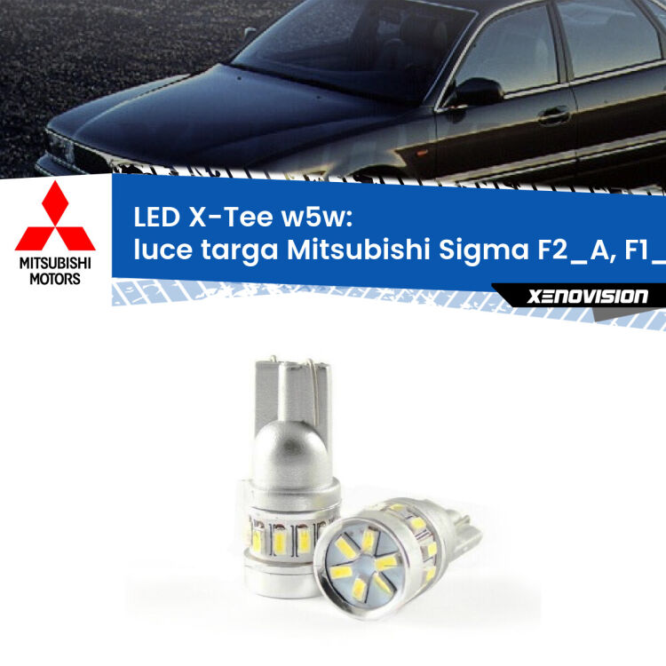 <strong>LED luce targa per Mitsubishi Sigma</strong> F2_A, F1_A 1990 - 1996. Lampade <strong>W5W</strong> modello X-Tee Xenovision top di gamma.