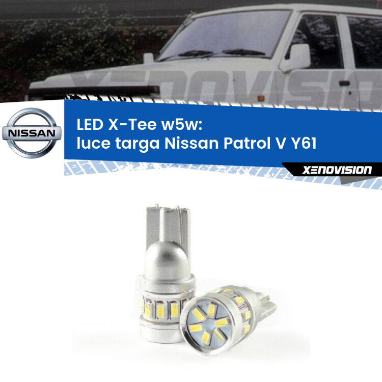 <strong>LED luce targa per Nissan Patrol V</strong> Y61 1997 - 2009. Lampade <strong>W5W</strong> modello X-Tee Xenovision top di gamma.