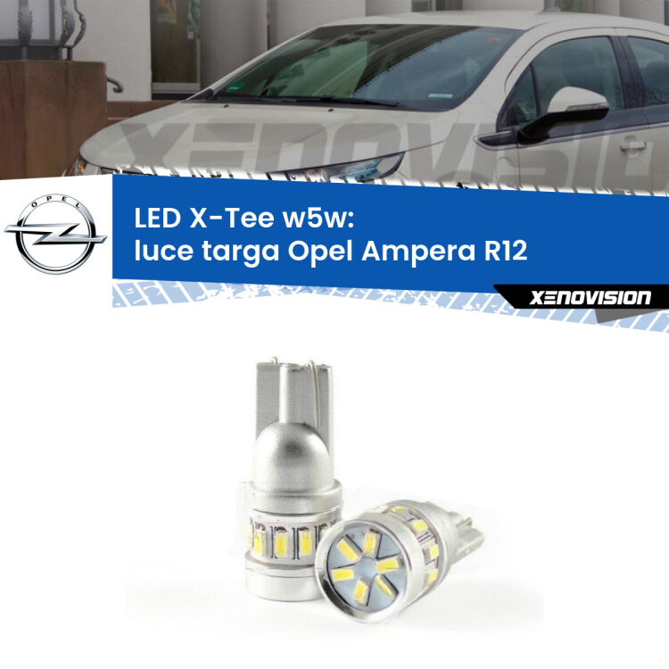 <strong>LED luce targa per Opel Ampera</strong> R12 2011 - 2015. Lampade <strong>W5W</strong> modello X-Tee Xenovision top di gamma.