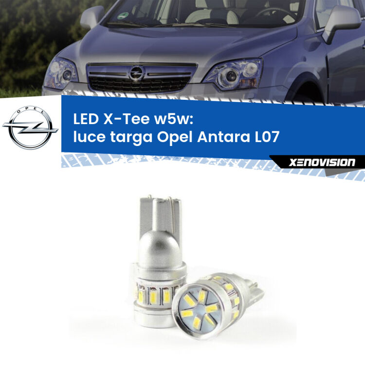 <strong>LED luce targa per Opel Antara</strong> L07 2006 - 2015. Lampade <strong>W5W</strong> modello X-Tee Xenovision top di gamma.