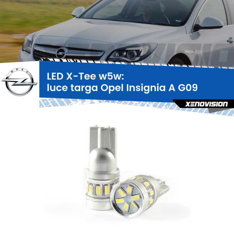 <strong>LED luce targa per Opel Insignia A</strong> G09 2008 - 2013. Lampade <strong>W5W</strong> modello X-Tee Xenovision top di gamma.