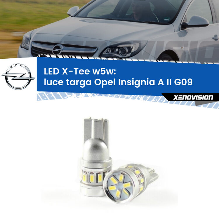 <strong>LED luce targa per Opel Insignia A II</strong> G09 2014 - 2017. Lampade <strong>W5W</strong> modello X-Tee Xenovision top di gamma.