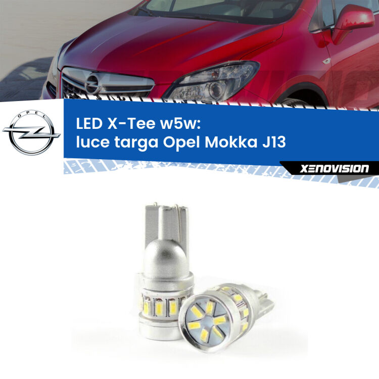 <strong>LED luce targa per Opel Mokka</strong> J13 2012 - 2019. Lampade <strong>W5W</strong> modello X-Tee Xenovision top di gamma.