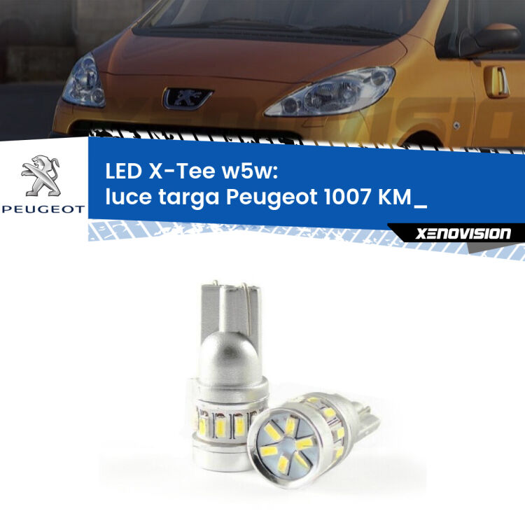 <strong>LED luce targa per Peugeot 1007</strong> KM_ 2005 - 2009. Lampade <strong>W5W</strong> modello X-Tee Xenovision top di gamma.